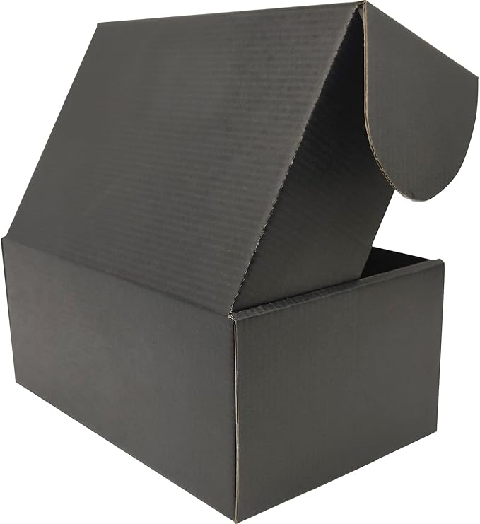 Small Black Shipping Boxes for Small Business Pack of 25-9x6x4 inches Cardboard Corrugated Mailer Boxes for Shipping Packaging Craft Gifts Giving Products