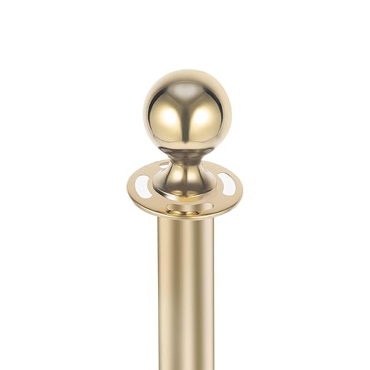 6-Post Velvet Rope Stanchions with 4 Red Ropes, Gold Stainless Steel Posts for Crowd Control with Velvet Ropes and Velvet Ropes Event & Queue Management,Party Runway Carpet