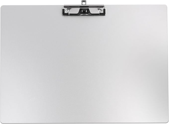 Horizontal Aluminum Clipboard,11x17 Inches A3 Side Clip Metal Clipboards with Pen Holder,Extra Large Construction Board,304 Stainless Steel Low Profile Clip