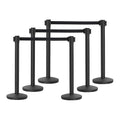 Stanchions with Retractable Belts, 6 Pieces Crowd Control Barrier, Stanchion Posts Set with 6.6 ft/2 m Retractable Belt Barrier Used for Theaters, Parties, Wedding, Exhibition
