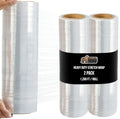GORILLA GRIP 500% Stretch Film Heavy Duty Plastic, 2 Pack 1200ft Shrink Wrap Rolls 17" Puncture Resistant, Industrial Strength for Pallet Storing, Wrapping, Moving, Packing Furniture Protection Clear