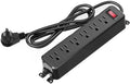 Wall Mount Power Strip,Flat Plug Power Strip with Switch,10ft Extension Cord,6 Outlets, Flexible Installation for Home, Office,and School,ETL Listed,Black (10ft,6 outlets)