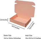 20 Pcs 14.5 x 10.6 x 2.8 inches Corrugated Cardboard Gift Boxes Recyclable Shipping Boxes for Packing Jewelry Ornament Gift Craft Packaging Supplier (Powder Pink, 14.5 x 10.6 x 2.8")