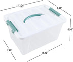 Gainhope 6 Packs 14 L Plastic Stackable Storage Bin Container Box with Latching Lid, Clear Organizer Bins with Handle