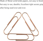 HAHIYO Paper Clips Sturdy 4 inches Length 14 Pack Paperclips Heavy Duty Tight Grip Rust Proof Reusable Metal Bright Rose Gold for Home Office School
