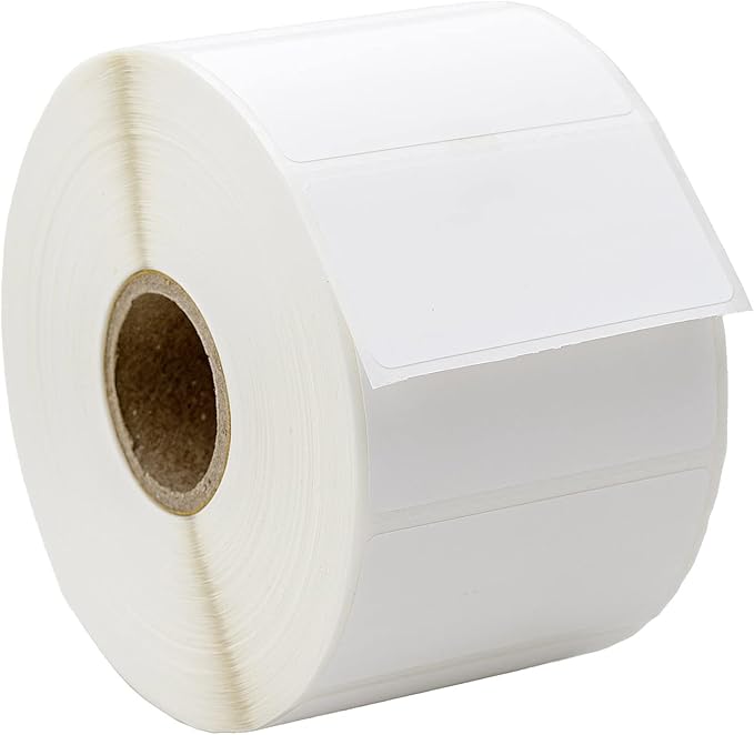 HOUSELABELS 2" x 1" Barcode Labels in Polypropylene Compatible with Zebra and Rollo Printers, 16 Rolls / 1,300 Labels per Roll