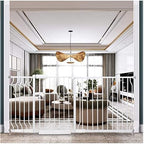 Extra Wide Baby Gate Tension Indoor Safety Gates White Metal Large Pressure Mounted Pet Gate Walk Through Long Safety Dog Gate for The House Doorways Stairs (66.93"-71.65"/170-182CM, White)