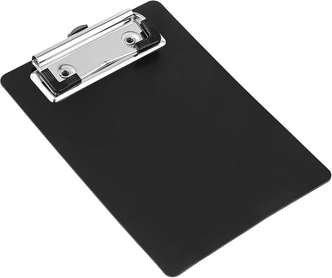 SINJEUN 30 Pack 4 x 6 Inch Small Clipboards Bulk, Black Memo Clipboard with Profile Clip, Mini Plastic Clipboard for Notepads, Receiptsl, Tickets﻿