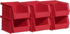 Akro-Mils 30210 AkroBins Plastic Storage Bins, Space-Saving Stackable Bins for Garage, Pantry, Craft Organization, 5-Inch x 4-Inch x 3-Inch, Red, 6-Pack