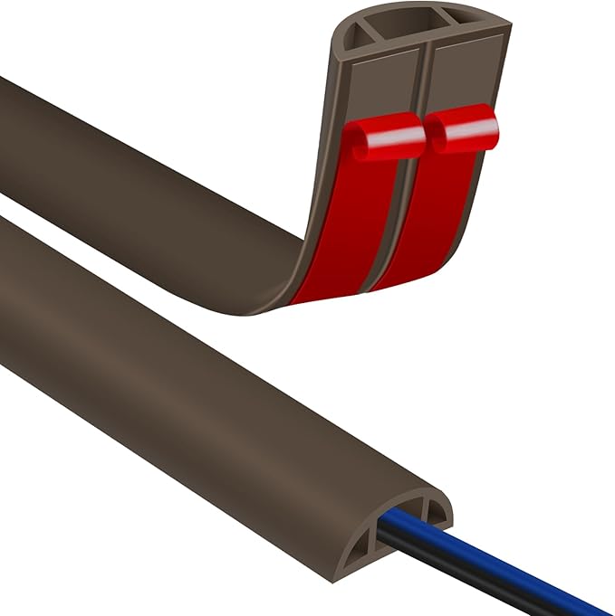 Floor Cord Covers for Wires 3.3FT Cable Hider Wire Cover Self Adhesive Cord Hider Floor for Offices, Homes, Workshops, Warehouses Cable Cavity 0.39" W x 0.27" H
