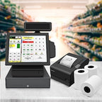FRM 3 1/8 x 230 White Thermal Paper Receipt Rolls, Cash Register POS Receipt, POS Printer Paper, Fits All Credit Card Terminal, Receipt Paper, BPA Free