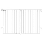 Babelio 31.5-55" No Bottom Bar Baby Gate Extra Wide, 2-in-1 Auto Close Dog Gate for The House, Stairs and Doorways, with Large Walk Thru Door, White
