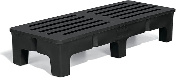 PolyMight Heavy-Duty Plastic Poly Dunnage Rack for Warehouses and Commercial Industrial Storage 60" x 22" x 12" with 1750 lb Capacity