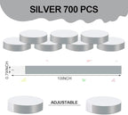 REHALY 1400 Pcs Wristbands for Events - Neon Colored Waterproof Paper Bracelets (Silver)