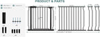 Extra Wide Baby Gate Tension Indoor Safety Gates Black Metal Large Pressure Mounted Pet Gate Walk Through Long Safety Dog Gate for The House Doorways Stairs (66.93"-71.65"/170-182CM, Black)