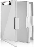Clipboard with Storage,Heavy Duty Clip Boards 8.5x11 with 2 Storage Case,Clear Visible Top Panel Storage Clipboards,Side Opening Clip Boards,Nursing Clipboard Folder Case for Office Supplies-Lvory