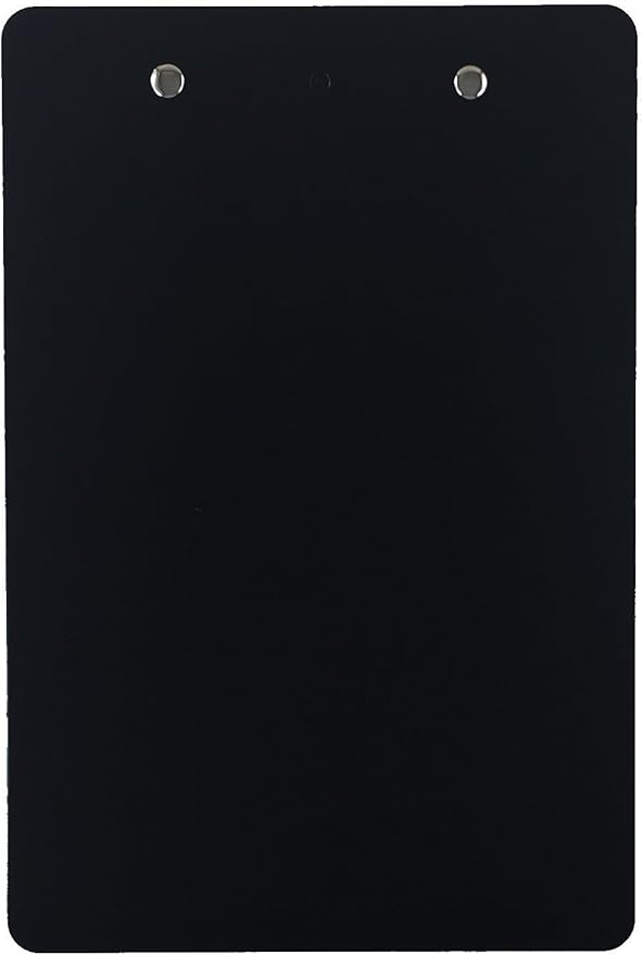 Trade Quest Memo Clipboard 6'' x 9'' Low Profile Clip Plastic (6-Pack) (Black)