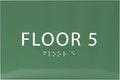 6" X4" Floor 5 Sign - ADA Compliant Tactile Graphics Grade 2 Braille Text | Wall Mount Plastic Directional Assistance, Floor Number Sign for Office, Schools, Hospitals, Apartments