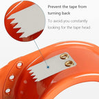 PROSUN 2 Pack Metal Packing Tape Dispenser Gun: 2-inch Wide Tape dispensers/3-Inch Inner Paper Core(2" Orange+2" White)