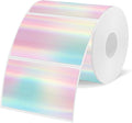 3x2 Inch Thermal Labels, Rainbow Holographic Thermal Sticker Labels, Glitter Thermals Stickers for DIY, Barcode, Mailing, Perforation Line Design, 200 PCS/1 Roll