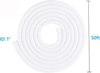 50ft 1 Inch White Cable Sleeve – Split Wire Loom Tubing Cord Protector – Flame Retardant Polyester Cable Management Wrap for Desk, TV, PC – Pet Chew Resistant & Easy to Cut