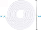 3/8"-50ft Braided Cable Sleeve Protector - Self-Wrapping Split Wire Loom for TV, Computer, Home Theater, Engine Bay - Heavy-Duty Cord Organizer, White