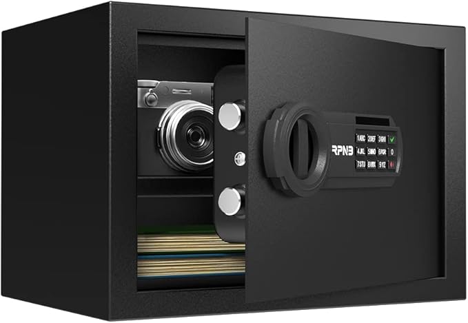 RPNB Deluxe Safe and Lock Box,Digital Keypad Safe Box,Steel Alloy Small Safes, Keypad Lock,Perfect for Home Office Hotel Business Jewelry Cash Use Storage,0.5 Cubic Feet