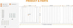 HOOEN Extra Wide Baby Gate for Doorways Stairs White Pressure Mounted Baby Gate Walk Through Child Gates for Kids or Pets Indoor Safety Gates 71.5-76.38 Inch