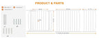 30" Tall Extra Wide Baby Gates for Doorways & Stairs - Large, Long Pressure Mounted Metal Safety Gates for Kids & Dogs - White (71.5-76.38 Inch)