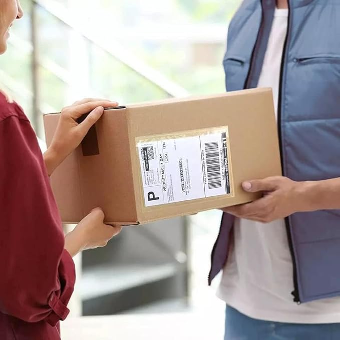 7.5" x 5.5" Shipping Label Sleeves, Self-Adhesive Top Loading Packing List Pouches, Clear Envelopes (400 Packs)
