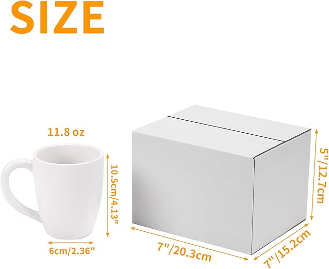 PETAFLOP Shipping Boxes 7x7x5 White Cardboard Box Kraft Corrugated Small Mailing Boxes, 25 Pack