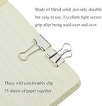 HAHIYO Binder Clips Paper Clamps Spring Steel Sturdy Small 0.75 inches Width 0.2 Inch Capacity No Sharp Edges Heavy Duty Tight Grip Reusable Silver Metal Bright Finish for Home Office School 30 Pack
