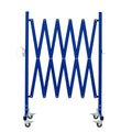 GYMTIME Expandable Metal Barricade, Portable Safety Barrier with Casters, Flexible Mobile Barrier Gate, Adjustable Temporary Fence for Garden Indoor,Airport,School, 8 Feet, Blue