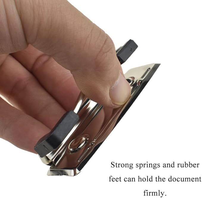 HAHIYO 2.76 Inches Silver Metal Clipboard Clips with Rubber Grips 7 Pack Mountable Sturdy Strong Springs with Rivets Document File Wood Plastic Clips Board for Office School Home