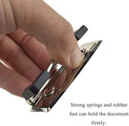 HAHIYO 2.76 Inches Silver Metal Clipboard Clips with Rubber Grips 7 Pack Mountable Sturdy Strong Springs with Rivets Document File Wood Plastic Clips Board for Office School Home