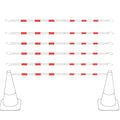 RoadHero 6 Pack 4 FT to 6.9 FT Retractable Cone Bar, Expandable Traffic Cone Bars for Parking Lots, Extendable Barricade for Road Construction, White and Red, Cone Not Included