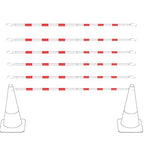 RoadHero 6 Pack 4 FT to 6.9 FT Retractable Cone Bar, Expandable Traffic Cone Bars for Parking Lots, Extendable Barricade for Road Construction, White and Red, Cone Not Included