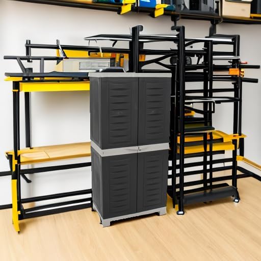 Sunnydaze Lockable Storage Cabinet - Indoor or Garage Storage Cabinet with 3 Adjustable Shelves - 48.75" H - Garage, Office, Home, Laundry Room - Charcoal