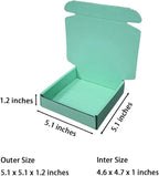 15 Pcs 5.1 x 5.1 x 1.2 inches Mini Size Shipping Boxes Corrugated Cardboard Mailer Boxes Bulk for Packaging Business Mailing Gift,Mini Mailer Boxes for Packaging (Mint green, 5.1 x 5.1 x 1.2")