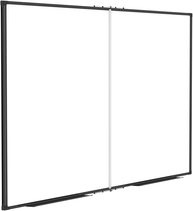 Magnetic Dry Erase White Board 48x36 Inch, 4x3 WhiteBoard Foldable Aluminum Frame Wall Mounted Dry Erase Board for School Office and Home