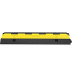 VEVOR Cable Protector Ramp, 4 Packs 2 Channels Rubber Modular Speed Bumps Rated 11000 LBS Load Capacity, Protective Wire Cord Ramp Driveway Rubber Traffic Speed Bumps Hump Cable Protector
