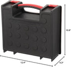 INTERTOOL Hardware Organizer with 7 Deep Removable Bins - Small Parts Storage Tool Box for Nuts, Bolts, Screws, Nails - Portable Handle Transparent Lid with Locks BX08-4032