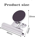 Strong Magnetic Clips, 20 Pack, 1.57 Inch, 40 mm, Black, Refrigerator Magnet Clips, Large Clip Magnets, Office Supplies, Photo Displays