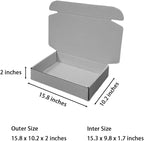 20 Pcs 15.8 x 10.2 x 2 inches Shipping Boxes for Small Business Cardboard Corrugated Mailer Boxes for Shipping Packaging Holidays Craft Gifts Giving Products (Gray, 15.8 x 10.2 x 2")