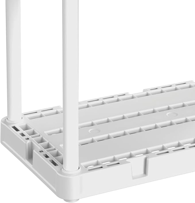 Gracious Living 3 Shelf Knect-A-Shelf Solid Light Duty Storage Unit 12 x 24 x 33 Organizer for Home, Garage, Basement & Laundry, White