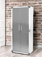 Heavy Duty Storage Solid Stainless Steel Cabinet with Lockable, Adjustable Shelf, Metal Garage Organizer (White, 30" W x 18" D x 72" H)