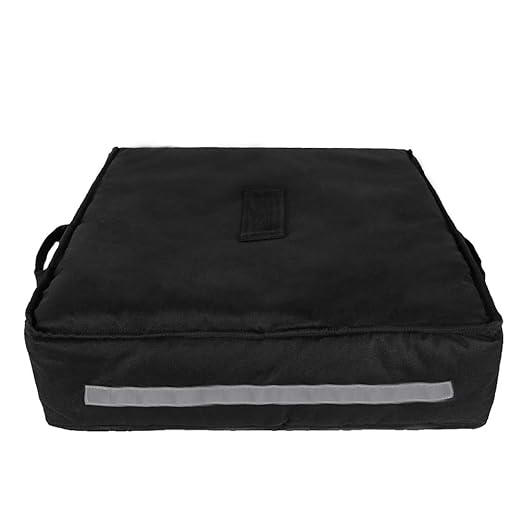 Insulated Food Delivery Bag Pizza Delivery Bags Professional Pizza Warmer Carrier Bags Moisture Free for 2-16" or 2-18" (Black, 20"X20"X6")