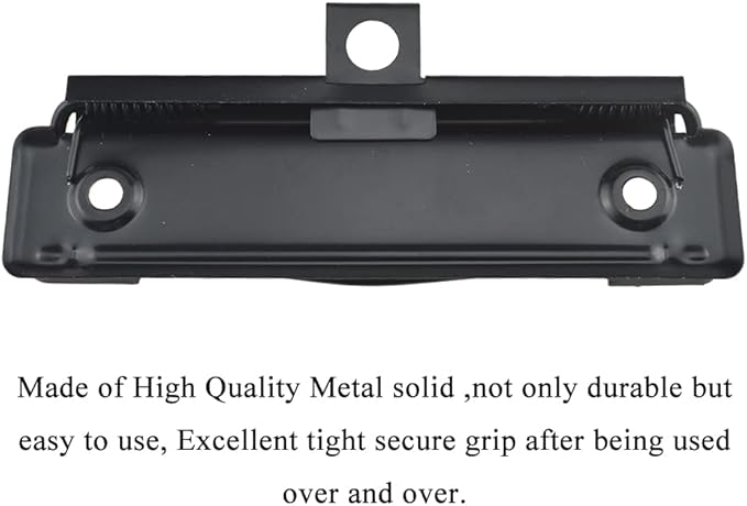 HAHIYO 3.94 Inches Black Metal Clipboard Clips with Rubber Grips 6 Pack Mountable Sturdy Strong Springs with Rivets Document File Wood Plastic Clips Board for Office School Home