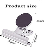 Strong Magnetic Clips, 20 Pack, 1.57 Inch, 40 mm, Silver, Refrigerator Magnet Clips, Large Clip Magnets, Office Supplies, Photo Displays