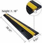 Rubber Cable Ramp Cord Cover Cable Protector Ramps Wire Hose Protective 1 Channel 22000Lbs Load Capacity Traffic Speed Bump for Asphalt Concrete Gravel Driveway Indoor Outdoor, 5 Pack